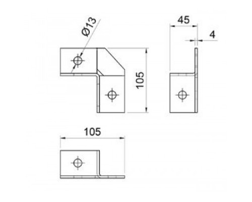 ТМС Strut 2D Угловой элемент 2+2/90° (ТДЦ) 100x100мм термодиффузионное цинкование